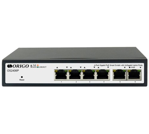 Коммутатор ORIGO Настраиваемый L2 PoE-коммутатор 4x1000Base-T PoE, 2х1000Base-T, PoE-бюджет 60 Вт