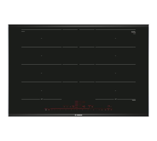 Встраиваемая индукционная панель BOSCH Индукционная,  5.1x80.2x52.2, стеклокерамическая поверхность, индукция, независ., без рамки, цвет:черный