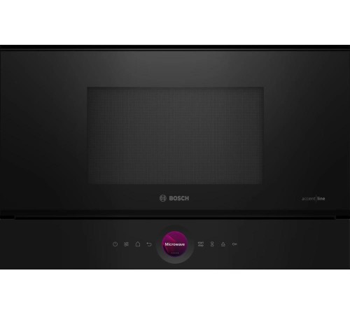 Встраиваемые микроволновые печи BOSCH Accent line. 900Вт, 5 режимов, инвертер, 21 л, черный, петли слева