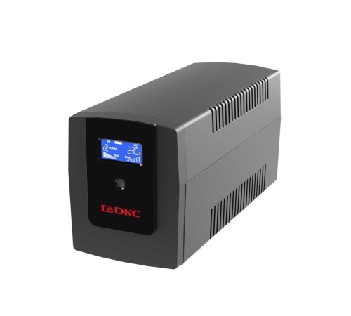 Линейно-интерактивный ИБП ДКС серии Info LCD, 1200 ВА/720 Вт, 1/1, 4xIEC C13, USB + RJ45, LCD, 2x7Aч Линейно-интерактивный ИБП ДКС серии Info LCD, 1200 ВА/720 Вт, 1/1, 4xIEC C13, USB + RJ45, LCD, 2x7Aч