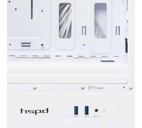 Корпус без блока питания/ Case HSPD M510, Mesh Mid Tower, White, TG, 0.5 SPCC, 4x120mm ARGB (Orbis F1) ATX, mATX, mITX 180/280/160mm 1x2.5", 1x3.5", 7xPCI 2xUSB-A 3.0 517x277x418mm Корпус без блока питания/ Case HSPD M510, Mesh Mid Tower, White, TG, 0.5 SPCC, 4x120mm ARGB (Orbis F1) ATX, mATX, mITX 180/280/160mm 1x2.5", 1x3.5", 7xPCI 2xUSB-A 3.0 517x277x418mm