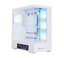 корпус ZALMAN P40 DS, ATX, WHITE, WINDOW, 9.1-inch LCD screen, 2xCombo(2.5” or 3.5”), 1x2.5”, 1xUSB TYPE-C, 2xUSB3.0, SIDE 3x120mm ARGB, REAR 1x120mm ARGB