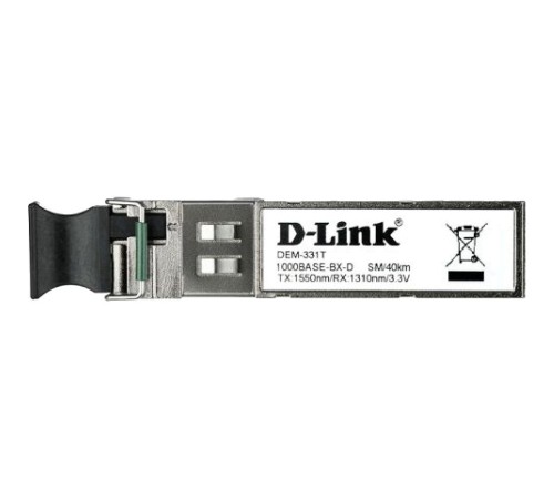 Трансивер/ 331T/40KM WDM SFP Transceiver, 1000Base-BX-D, Simplex LC, TX: 1550nm, RX: 1310nm, Single-mode, 40KM Трансивер/ 331T/40KM WDM SFP Transceiver, 1000Base-BX-D, Simplex LC, TX: 1550nm, RX: 1310nm, Single-mode, 40KM