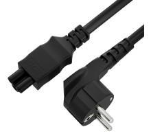 GCR Кабель питания для ноутбука 0.5m, Евровилка угловая - С5, черный, 3*0,75mm, GCR-54398