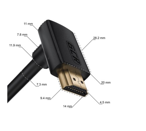 GCR Кабель 1.5m HDMI 2.0, M/M верхний угол, черный нейлон, HDR 4:2:2, Ultra HD, 4K 60 fps 60Hz/5K*30Hz, 3D, AUDIO, 18.0 Гбит/с, 28/28 AWG, GCR-53292 GCR Кабель 1.5m HDMI 2.0, M/M верхний угол, черный нейлон, HDR 4:2:2, Ultra HD, 4K 60 fps 60Hz/5K*30Hz, 3D, AUDIO, 18.0 Гбит/с, 28/28 AWG, GCR-53292