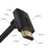 GCR Кабель 1.5m HDMI 2.0, M/M верхний угол, черный нейлон, HDR 4:2:2, Ultra HD, 4K 60 fps 60Hz/5K*30Hz, 3D, AUDIO, 18.0 Гбит/с, 28/28 AWG, GCR-53292