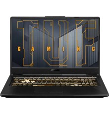 Ноутбук/ ASUS TUF A17 FA706NFR-HX007 17.3"(1920x1080 (матовый, 144Hz) IPS)/AMD Ryzen 7 7435HS(3.1Ghz)/16384Mb/512PCISSDGb/noDVD/Ext:nVidia GeForce RTX2050(4096Mb)/Cam/BT/WiFi/48WHr/war 1y/2.6kg/Graphite Black/DOS
