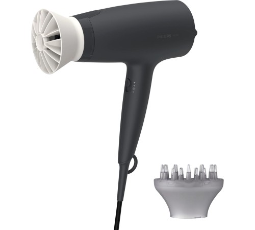 Фен Philips/ Фен Philips, мощность 1600 Вт, 3 скорости, холодный вохдух, 2 насадки, диффузор, цвет черный