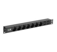 PDU 7 розеток нем. ст. + 2 С13 1U каб. 2м нем. ст.