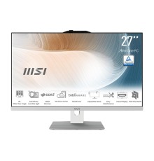 Моноблок/ MSI Modern AM272P 1M   27"(1920x1080 (матовый) IPS)/Intel Core 5 120U(Ghz)/8192Mb/256PCISSDGb/noDVD/Int:Intel® Graphics/Cam/BT/WiFi/-/war 1y/7.5kg/White/DOS + Wireless KB+M