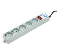 Фильтр-удлинитель Power Cube B 3.0 м 5 розеток (серый) 10А/2,2кВт/ Surge protector Power Cube B 3.0 m 5 outlets (gray) 10A / 2.2kW