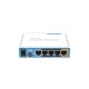 Точка доступа wi-fi MikroTik hAP with 650MHz CPU, 64MB RAM, 5xLAN, built-in 2.4Ghz 802.11b/g/n 2x2 two chain wireless with integrated antennas, USB, RouterOS L4, desktop case, PSU