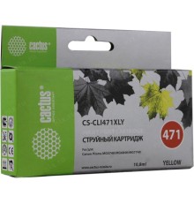 -/ Картридж струйный Cactus CS-CLI471XLY желтый (10.8мл) для Canon TS5040/MG5740/MG6840/MG7740