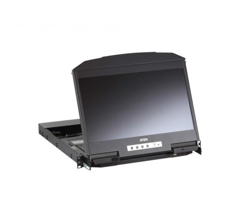 KVM-консоль ATEN CL3800NW-ATA-RG для рэкового шкафа 19", выдвижная, Dual Rail, экран 18.5", Full HD, кабель 1.8/ 18.5" Dual Rail USB HDMI-DVI-VGA Full HD