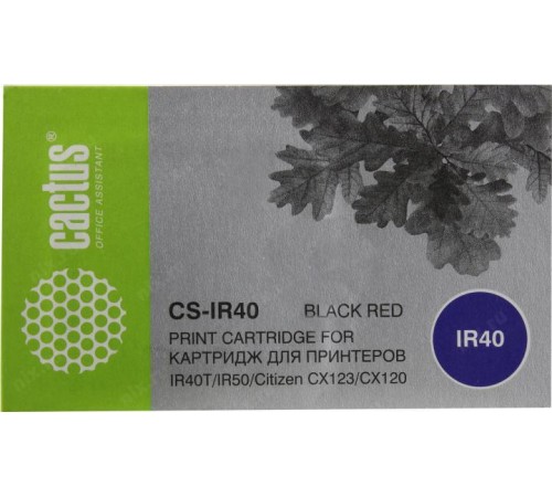 -/ Картридж матричный Cactus CS-IR40 черный/красный для Citizen IR40T/IR50 CX123/CX120