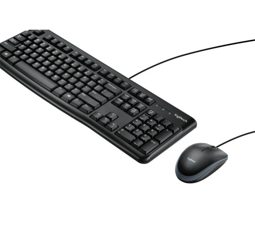 Комплект (клавиатура + мышь)/ Keyboard+mouse Logitech Desktop MK120 Black ( USB, keyboard: waterproof,  mouse: optical, 1000dpi, 3btn+Scroll) Retail