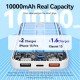 Power Bank Vention 10000mAh(Micro-USB/C/A/A) со встроенными кабелями 22.5W Чёрный с LED Дисплеем, шт.