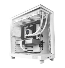 Корпус без блока питания/ Case NZXT H6 Flow, Midi-Tower, TG, 3x120mm, 2xUSB-A 3.2 + 1xUSB-C 3.2, ATX, mATX, mITX White