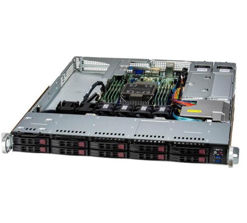 Серверная платформа Supermicro SuperServer 1U 111E-WR noCPU(1)4th/5th Gen(MCC Carrier)/ 300W TDP/no DIMM(8)/10x SATA/SAS/ 2x1Gb/ SFT-DCMS-SINGLE/2x 860W/ 1st config