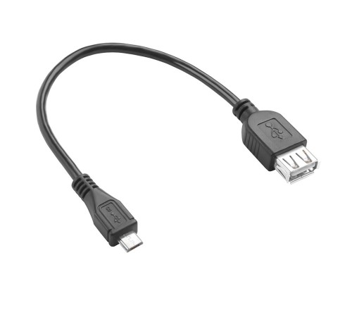 Адаптер переходник OTG 0.15m USB 2.0, MicroUSB, черный Адаптер переходник OTG 0.15m USB 2.0, MicroUSB, черный