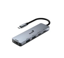 USB HUB UH-500 5-в-1, USB-C PD мощностью до 100 Вт, порты передачи данных USB 3.0 x 2, USB-C x 2, видеовыход 4K HDMI 60 Гц