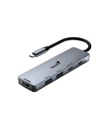 USB HUB UH-500 5-в-1, USB-C PD мощностью до 100 Вт, порты передачи данных USB 3.0 x 2, USB-C x 2, видеовыход 4K HDMI 60 Гц