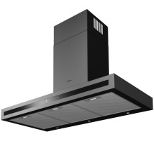 Вытяжка Korting/ Ширина 90см, электронное сенсорное управление Touch с дисплеем, 3 режима,  850 м3/ч., функция Clean Air, таймер, алюминиевые жировые фильтры, индикация загрязнения фильтров, 2 LED лампы освещения,цвет -  черный + черное стекло