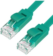 Greenconnect Патч-корд PROF плоский прямой 0.5m, UTP медь кат.6, зеленый, 30 AWG, GCR-LNC625-0.5m, ethernet high speed 10 Гбит/с, RJ45, T568B