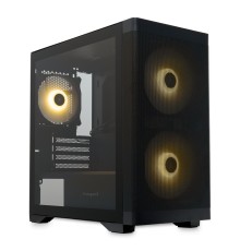 Корпус без блока питания/ Case HSPD M320, Mesh Mini-tower, Black, slide TG, 0.45 SPCC, 2x140mm ARGB (M11-140)+1x120mm ARGB (M11-120) mATX, mITX 160/340/184mm 2x2.5", 2x3.5", 4xPCI 2xUSB-A 3.0, 1xUSB-A 1.0 390x200x385mm