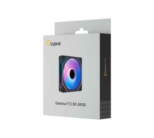 Вентилятор для корпуса Ocypus Gamma F12 BK ARGB, 120x120x25mm, 4-PIN PWM, 800-1600 RPM, 31 DBA MAX, HYDRO BEARING