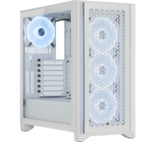 Корпус без блока питания/ Case Corsair iCUE 4000D RGB Airflow, Midi-Tower, TG, 3x120mm RGB, 1xUSB-A 3.2, 1xUSB 3.2 Type-C, E-ATX, ATX, mATX, mITX White