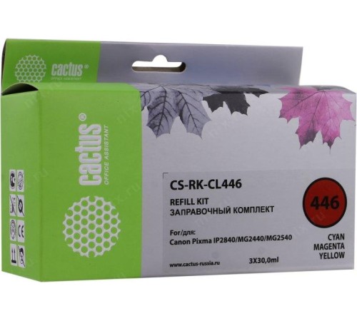 -/ Заправочный набор Cactus CS-RK-CL446 многоцветный 3x30мл для Canon Pixma MG2440/MG2540