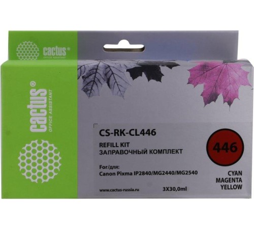 -/ Заправочный набор Cactus CS-RK-CL446 многоцветный 3x30мл для Canon Pixma MG2440/MG2540