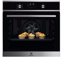 Встраиваемые электрические духовки ELECTROLUX/ Электрический духовой шкаф с конвекцией, приготовление на пару, объем 72 л, 10 режимов, автопрограммы, очистка пиролитическая, 3 стекла в дверце, направляющие проволочные + телескопические (1 уровень)