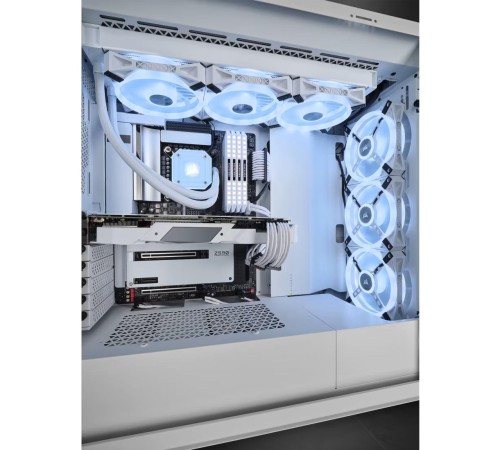 Корпус без блока питания/ Case Corsair iCUE 5000X RGB QL Edition, Midi-Tower, TG, 4x120mm RGB, 2xUSB-A 3.2, 1xUSB 3.2 Type-C, E-ATX, ATX, mATX, mITX White
