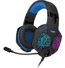 Игровые стереонаушники с микрофоном SVEN AP-U980MV, черный-синий (USB, LED, 7.1)