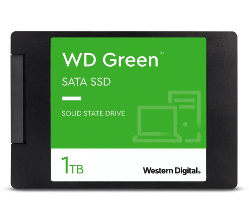 Твердотельный накопитель/ WD SSD Green, 1.0TB, 2.5" 7mm, SATA3, QLC, R/W 545/385MB/s, IOPs н.д./н.д., TBW н.д., DWPD н.д. (12 мес.) Твердотельный накопитель/ WD SSD Green, 1.0TB, 2.5" 7mm, SATA3, QLC, R/W 545/385MB/s, IOPs н.д./н.д., TBW н.д., DWPD н.д. (12 мес.)