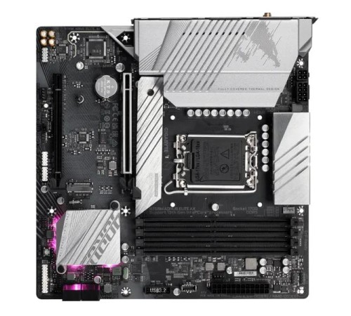 Материнская плата GIGABYTE B760M AORUS ELITE AX, LGA1700, B760, 4*DDR5, 4*SATA, 2*M.2, 4*USB 3.2, 4*USB 2.0, Type-C, 2*PCIx16, HDMI+DP, mATX