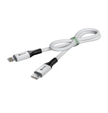 GCR Кабель 0.7m TypeC/Lightning MFI POWER DELIVERY 18 W, быстрая зарядка, белый, корпус белый, черный ПВХ, GCR-53185