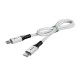 GCR Кабель 0.7m TypeC/Lightning MFI POWER DELIVERY 18 W, быстрая зарядка, белый, корпус белый, черный ПВХ, GCR-53185