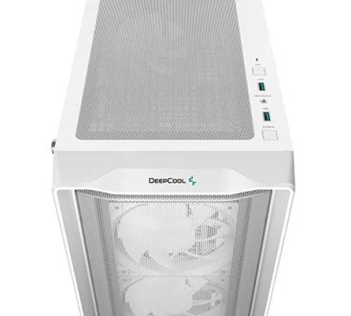 Корпус Deepcool CC560 MESH V2 WH без БП, боковое окно (закаленное стекло), 3x120мм ARGB LED вентилятор спереди и 1x120мм ARGB LED вентилятор сзади, белый, ATX (R-CC560-WHAMA4-G-2)