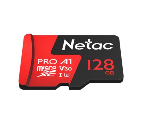 Носитель информации Netac P500 Extreme PRO 128GB MicroSDXC V30/A1/C10 up to 100MB/s, retail pack with SD Adapter