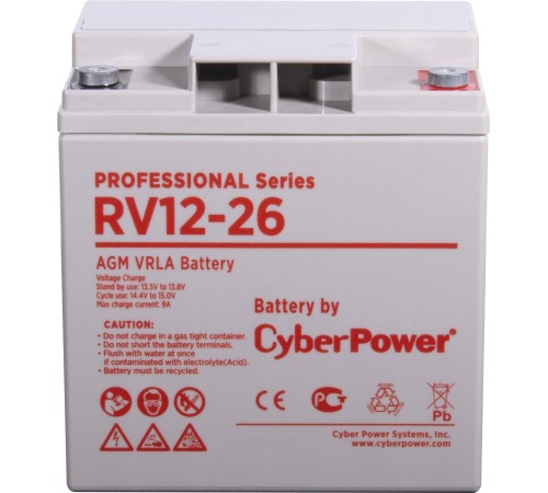 Аккумуляторная батарея PS CyberPower RV 12-26 / 12 В 26 Ач Аккумуляторная батарея PS CyberPower RV 12-26 / 12 В 26 Ач