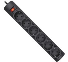 Сетевой фильтр Defender DFS 153 3 м, черный, 6 розеток/ Surge Protector Defender DFS 153 3m, black, 6 outlets