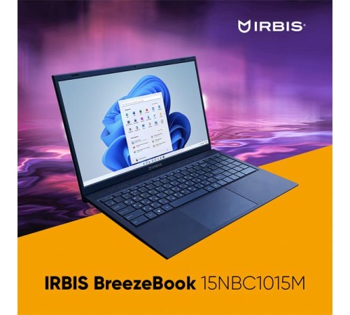 Ноутбук IRBIS Breeze 15NBC1015 15.6" CPU: N100 15.6"LCD 1920*1080 IPS , 16GB+512GB SSD, AC wifi, Front camera: 2MP, 5000mha battery, ABCD plastic Dark Blue color,TYPEC, WIN Pro