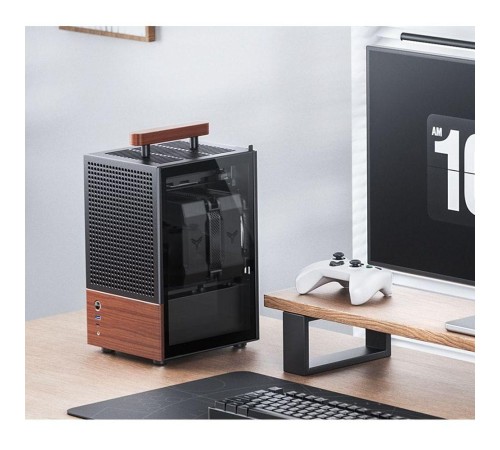 Корпус без блока питания/ Case JONSBO T6, Mini-Tower, 1x140mm, 1xUSB-A 3.0 + 1xUSB-C 3.2, mITX, wood panel + wooden handle Black Корпус без блока питания/ Case JONSBO T6, Mini-Tower, 1x140mm, 1xUSB-A 3.0 + 1xUSB-C 3.2, mITX, wood panel + wooden handle Black