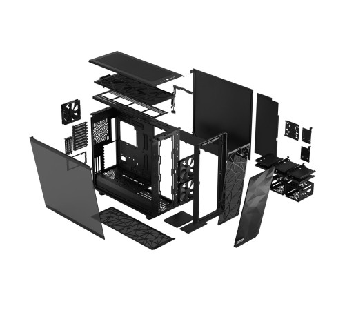 Корпус ПК без блока питания/ Case Fractal Design Meshify 2 XL Light TG, Full-Tower, 3x140mm, 2xUSB-A 3.2 + 1xUSB 3.2 Type-C E-ATX, EE-ATX, SSI-CEB, SSI-EEB, ATX, mATX, mITX Black