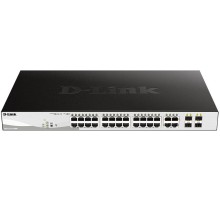 Коммутатор/ DGS-1210-28MP/FL Managed L2 Switch 24x1000Base-T PoE, 4xCombo 1000Base-T/SFP, PoE Budget 370W, Surge 6KV, CLI