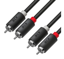 GCR Кабель 0.5m аудио 2 х RCA / 2 х RCA , черный, GCR-54122