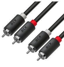 GCR Кабель 0.5m аудио 2 х RCA / 2 х RCA , черный, GCR-54122